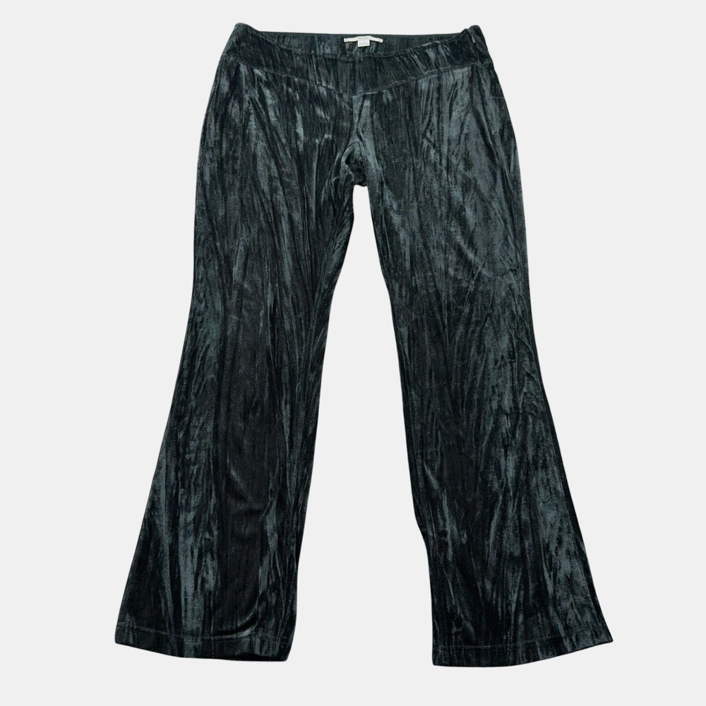 Kimchi Blue Andie Pants Large Blue Crushed Velvet Festival Boho Indie Grunge